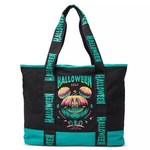 NWT Disney Halloween 2023 Mickey Pumpkin Glow In The Dark Large Canvas Tote Bag